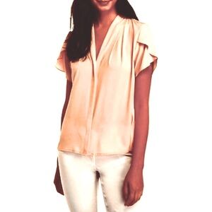 New with tags Calvin Klein size L ruffle sleeve v neck pullover apricot blouse